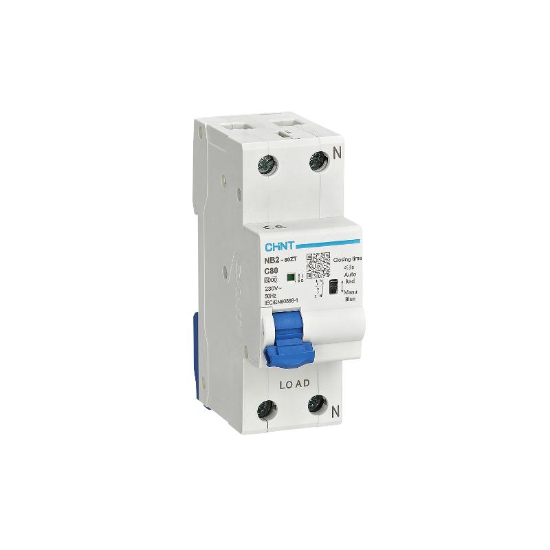 Выключатель автоматический NB2-80ZT 1P+N 10А 6кА хар-ка C (R)