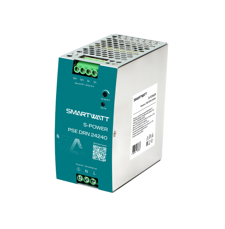 Блок питания импульсный SMARTWATT PSE DRN 24240 S-POWER, 24 В, 240 Вт, 10 А