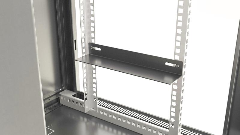 TWB-1545-SR-RAL7035 Шкаф настенный 19-дюймовый (19"), 15U, 775x600х450мм, металлич. дверь с замком, две боковые панели