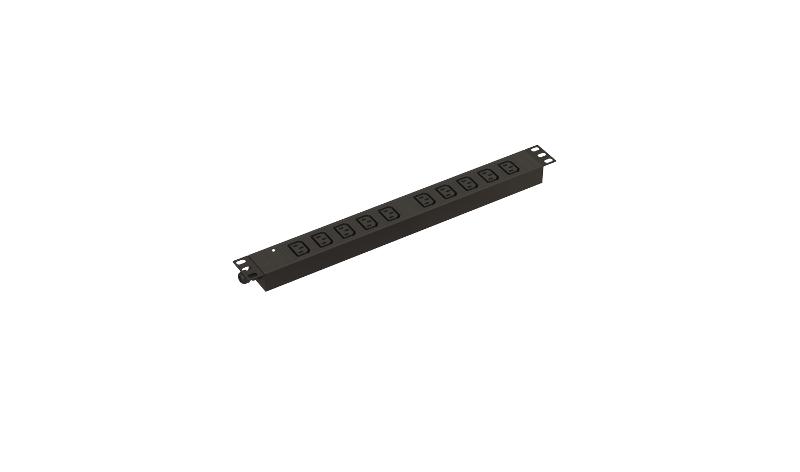 Hyperline SHE19-10IEC-I-CB Блок розеток для 19" шкафов, горизонтальный, 10 розеток IEC320 C13