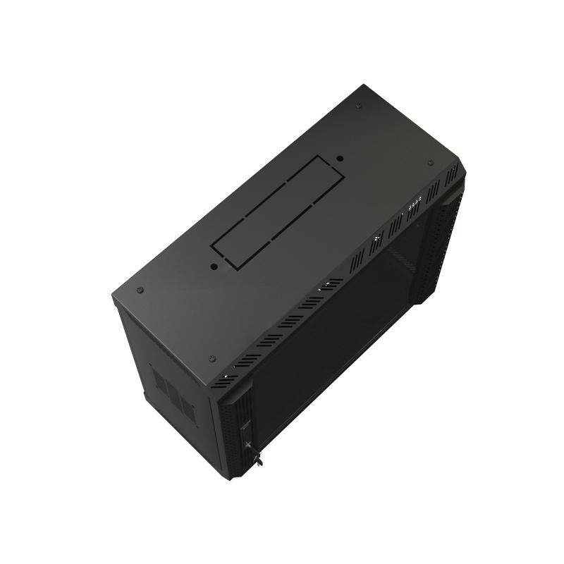 TWS-2225-GP-RAL9004 Шкаф настенный 19-дюймовый (19"), 22U, 1086х600х250, со стеклянной дверью, (собранный)