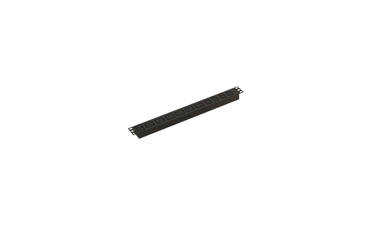 Hyperline SHE19-4IEC-6BIEC-AIEC Блок розеток для 19" шкафов, горизонтальный, 4 розетки IEC320 C13