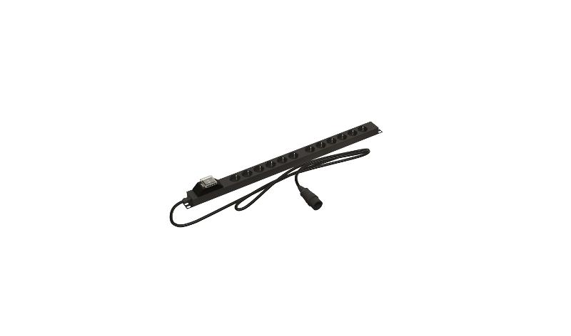Hyperline SHE-12SH-B-2.5PVB Блок розеток, вертикальный, 12 розеток Schuko, автоматический выкл