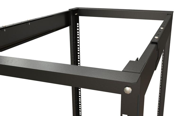 ORK2A-2768-RAL9005 Открытая стойка 19-дюймовая (19"), 27U, высота 1401 мм, двухрамная, ширина 550 мм, глубина  600-850 мм