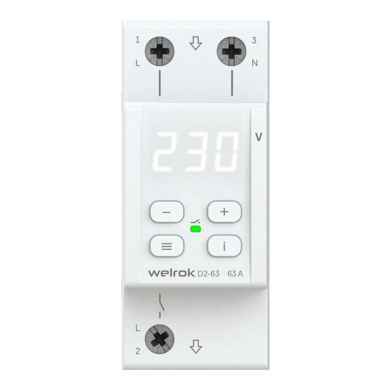 Реле контроля напряжения 3 клеммы D2-63 1ф 63А