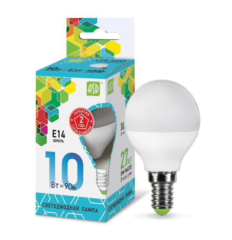 Лампа светодиодная LED-ШАР-standard 10Вт 230В Е14 4000К 900Лм