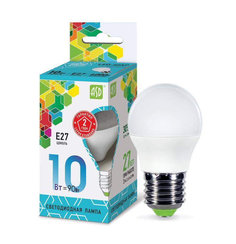 Лампа светодиодная LED-ШАР-standard 10Вт 230В Е27 4000К 900Лм