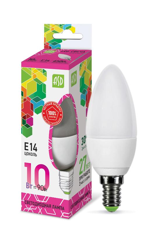 Лампа светодиодная LED-СВЕЧА-standard 10Вт 230В Е14 6500К 900Лм