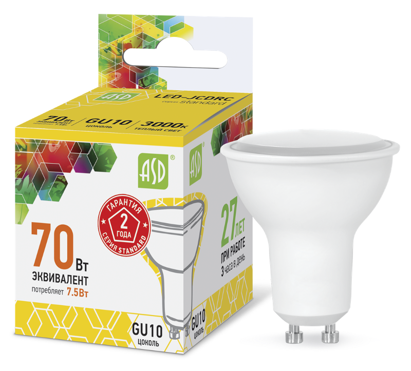 Лампа светодиодная LED-JCDRC-standard 10Вт 230В GU10 4000К 900Лм