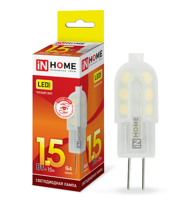 Лампа светодиодная LED-JC-VC 1.5Вт 12В G4 3000К 95Лм