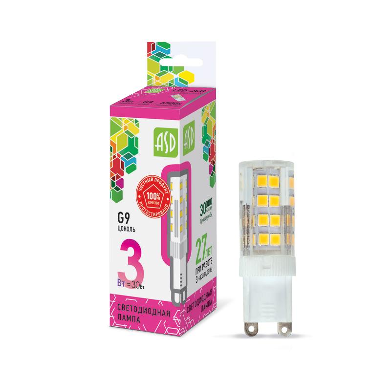 Лампа светодиодная LED-JCD-standard 3Вт 230В G9 6500К 270Лм