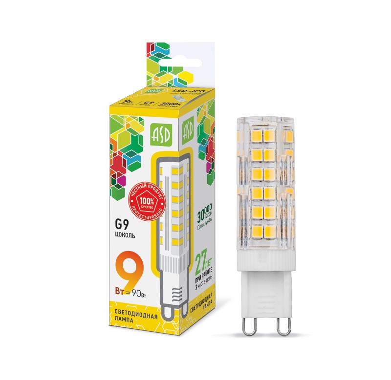 Лампа светодиодная LED-JCD-standard 9Вт 230В G9 3000К 810Лм