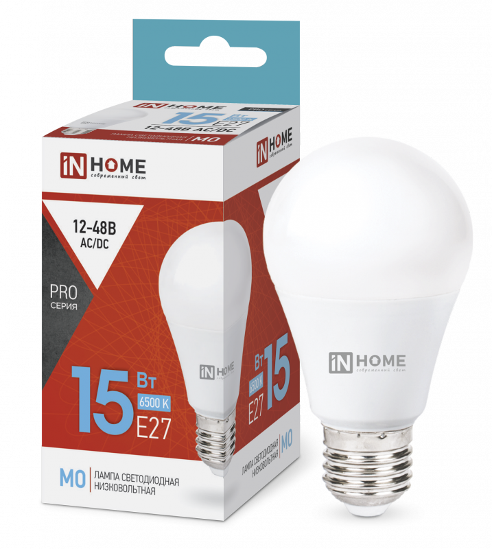 Лампа светодиодная низковольтная LED-MO-PRO 15Вт 12-48В Е27 6500К 1200лм I 4690612036366