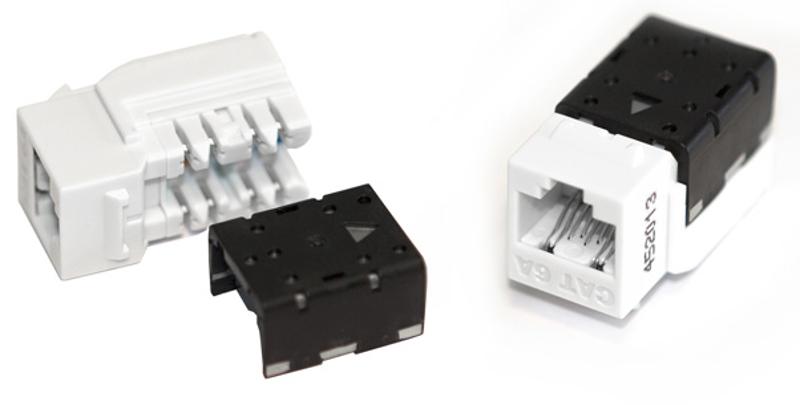 Вставка Keystone Jack KJNE-8P8C-C6A-90-WH RJ-45(8P8C), категория 6A, 110 IDC, заделка с помощью NE-TOOL, белая
