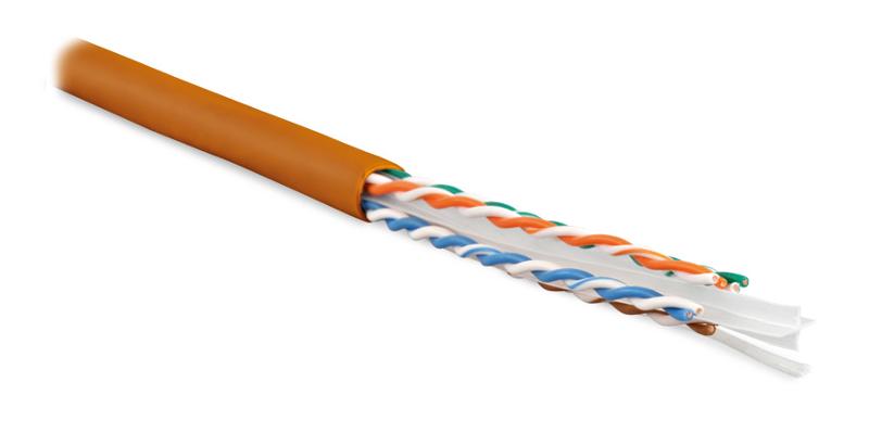 Кабель витая пара UUTP4-C6-S23-IN-LSZH-OR-305 (305м) U/UTP,кат.6,4п.(23AWG),одн.(solid),с разд.,LSZH,нг(С)-HF,–20°C–+75°C,оранж.