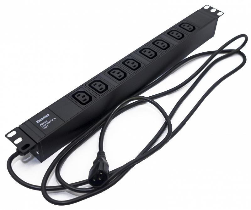 Hyperline SHE19-6IEC-R-2.5IEC Блок розеток для 19" шкафов, горизонтальный, 6 розеток IEC320 C13