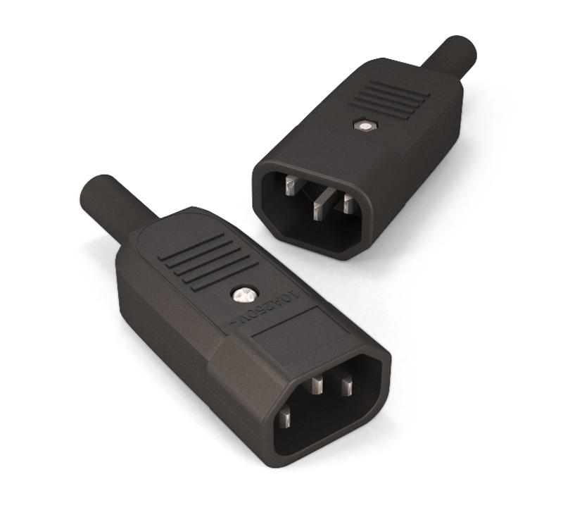 Разъем для кабеля питания Hyperline IEC 60320 С14 (220В, 10А)