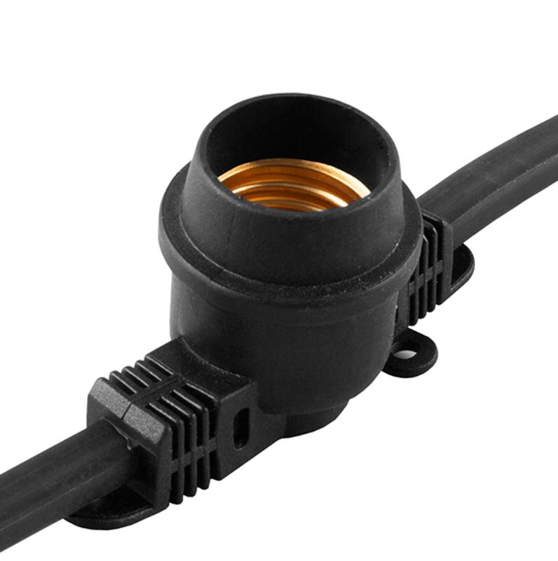 Гирлянда 230V  400 E27 черный, шаг 25cm, IP 65, 100м +1,5м шнур,  CL25-100