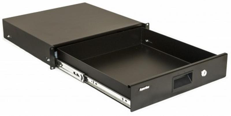 TDR3-2U-460-RAL9004 Полка (ящик) для документов 2U, 88х483х460мм (ВхШхГ), цвет черный (RAL 9004)