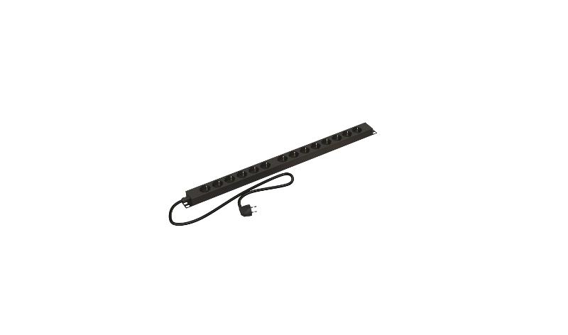 Hyperline SHE-14SH-2.5EU Блок розеток вертикальный, 14 розеток Schuko, 16A, однофазный