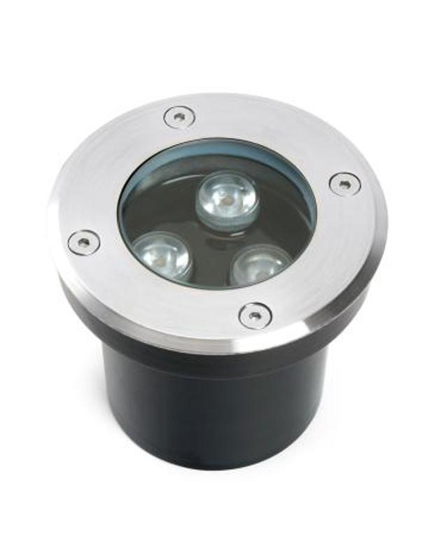 Светильник тротуарный 3W, AC/DC12-24V, 3000К, D100*H80mm, внутренний диаметр: 70mm, IP67, SP2801