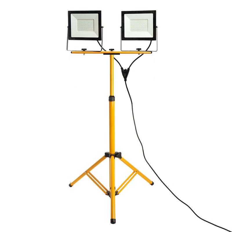 Прожектор светодиодный LL-505 2*100W 6400К 220V черный IP65 (на штативе)