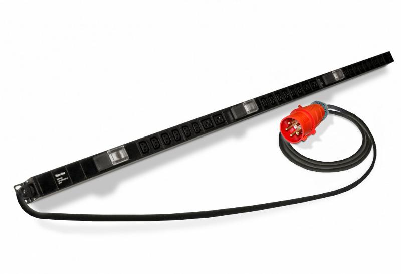 Hyperline SHE-36IEC-6BIEC-AV-3PVR Блок розеток вертикальный, 36 розеток IEC320 C13