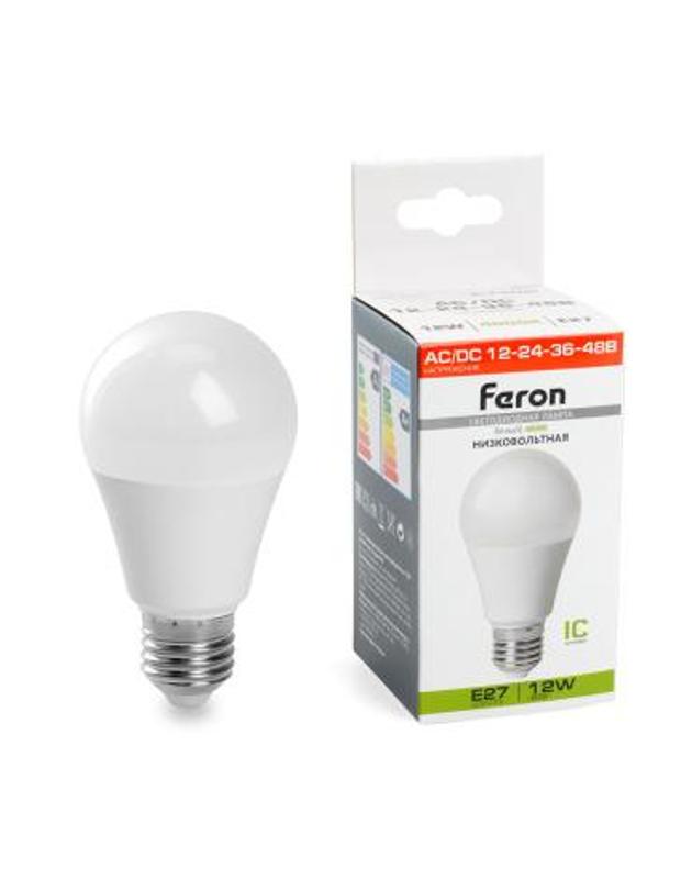 Лампа светодиодная низковольтная, (12W) 12-48V E27 4000K A60, LB-193