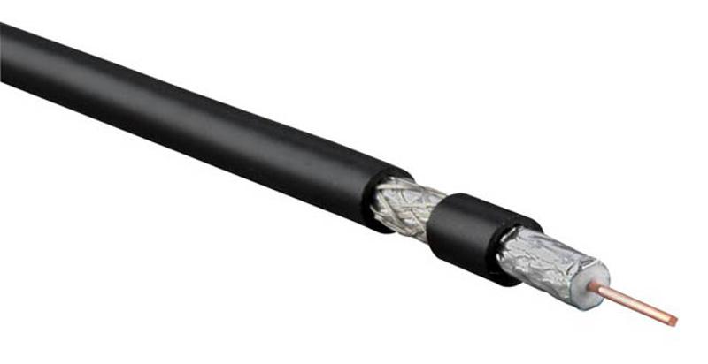 Hyperline COAX-RG6-CU-100 Кабель коаксиальный RG-6, 75 Ом (ТВ, SAT, CATV), жила - 1.02 мм (медь, solid), изоляция PVC (бухта 100 м)