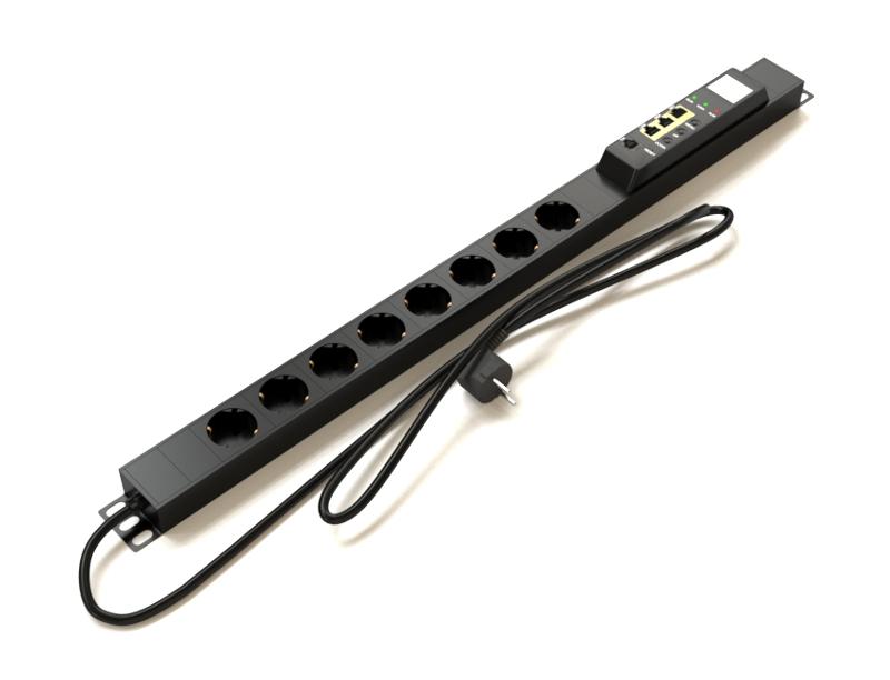 Блок розеток управляемый IP-PDU 8розеток DIN49440, 230V, 16А, кабель питания 3х1.5мм2, 3м, вилка DIN49441, IP-PDU-2017IFDA-110-0008D