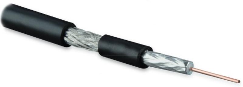 COAX-SAT703N-BK-500 Кабель коаксиальный SAT703N,75Ом,жила-17AWG(1.13 mm,медь,solid),экран-фольга+оплетка, изоляцияPVC,черн.(бухта500м)