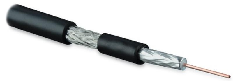 COAX-RG59-500 Кабель коаксиальный RG-59, 75 Ом, жила - 20 AWG, PVC, внешний диаметр 6.0мм, черный (бухта 500 м)