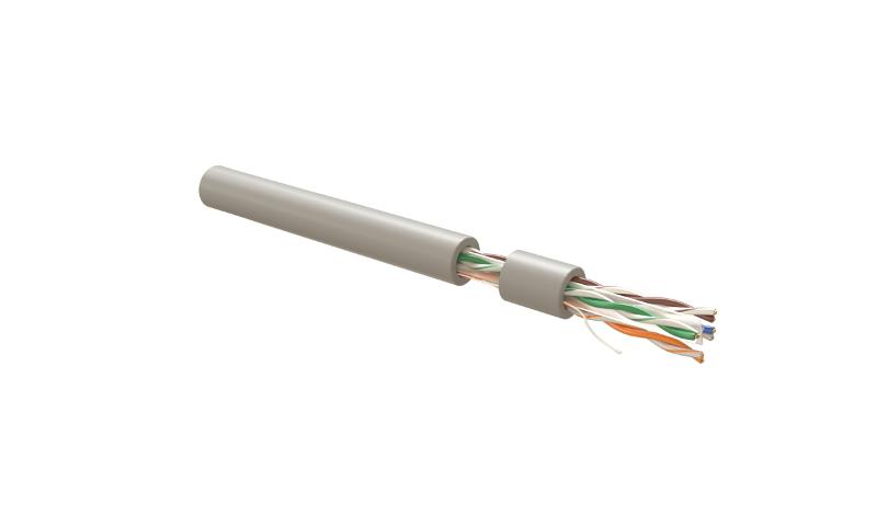 Hyperline UUTP4R-C6-S23-IN-LSLTX-GY-305 (305 м) Кабель витая пара, U/­UTP, кат 6, 4 пары (23 AWG), одножильный (solid), с разделителем, нг(А)-LSLTx, в