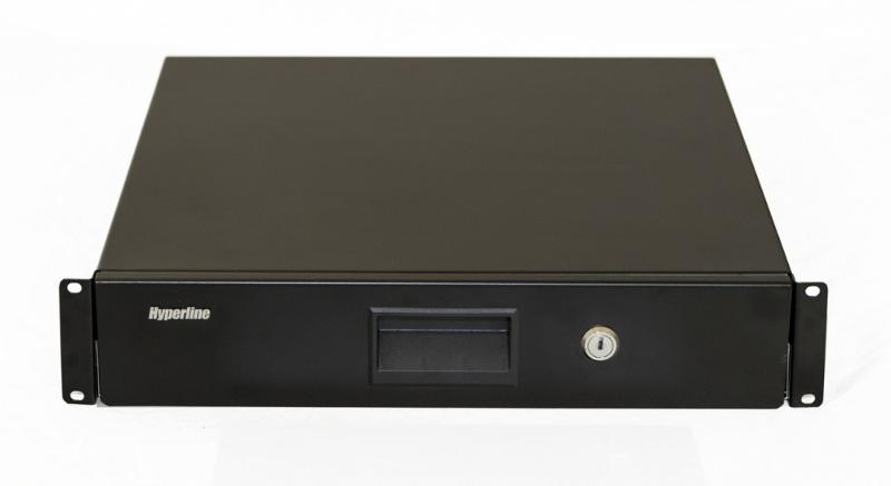 Hyperline TDR3-2U-360-RAL9004 Полка (ящик) для документов с замком, 2U, 88х483х360мм (ВхШхГ)