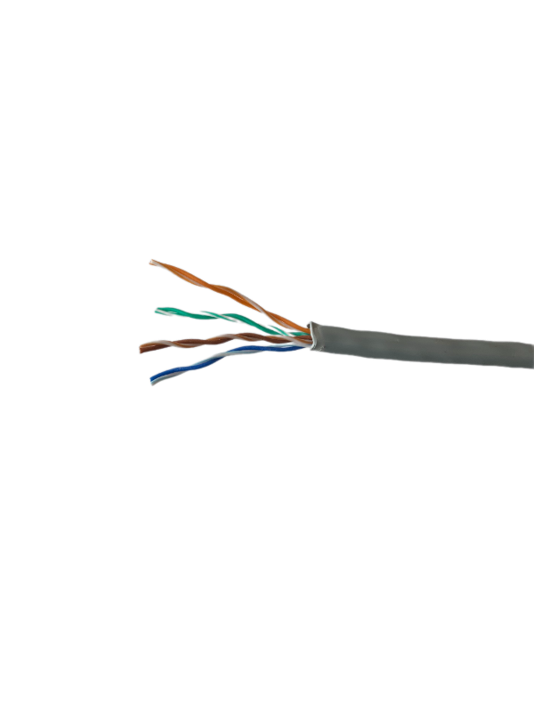 Кабель витопарный, категории 5e, U/UTP , 24 AWG, 4х2х0,52, PVCLS нг(A)-LSLTx, для внутренней прокладки, серый, коробка 305 м