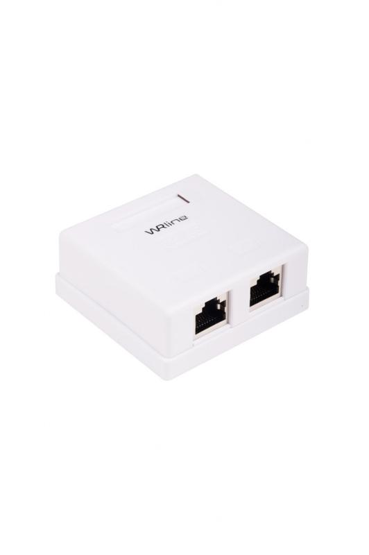 WR-WS-8P8C-C5E-SH-2 Розетка компьютерная RJ-45, кат., 5e, экран.,, двойная, внешняя, Dual IDC, цвет белый
