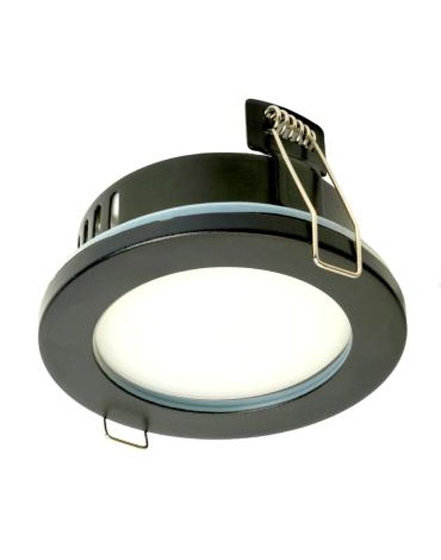 Светильник потолочный встраиваемый, 15W 230V GX53, IP44, черный, без лампы, DL544