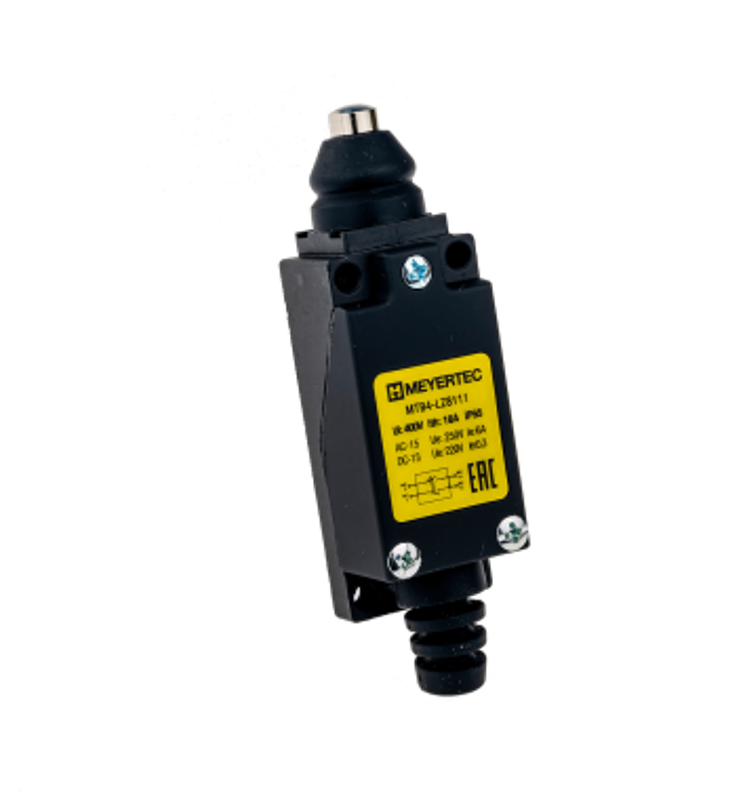 Выключатель концевой, 6 A NO+NC, IP65, кнопка нажимная MTB4-LZ8111