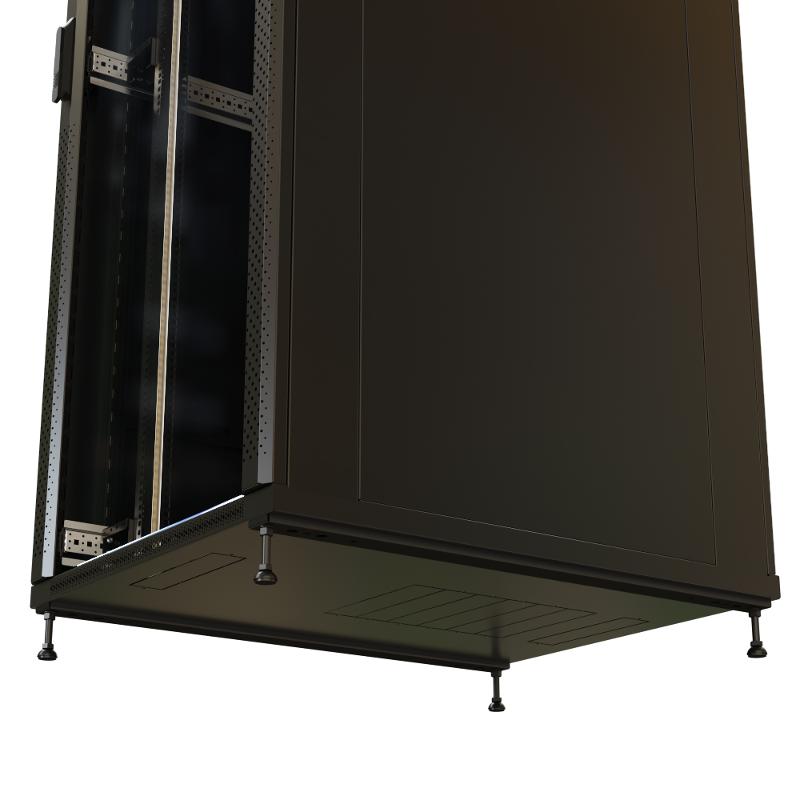 WR-TT-4281-AS-RAL9004 Шкаф напол. 19-дюйм., 42U, 2055x800х1000 мм, перед. стек. дверь со стал. перф. боков., зад. дверь сплош.,