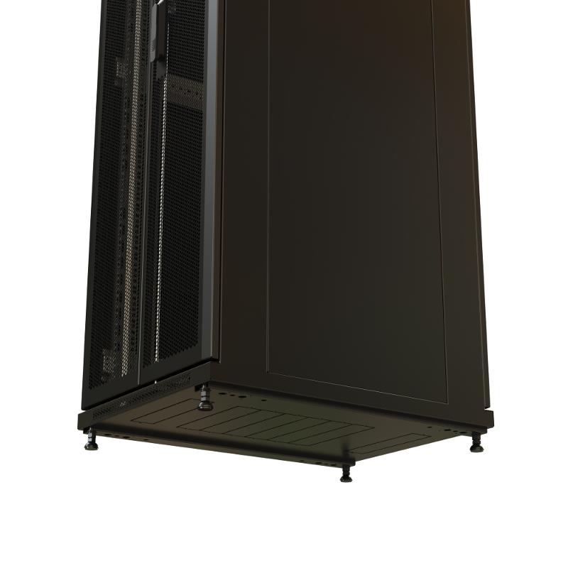 WR-TT-4761-DD-RAL9004 Шкаф напольный 19-дюйм., 47U, 2277x600х1000 мм, передняя и задняя распашные перфор. двери, (RAL 9004)