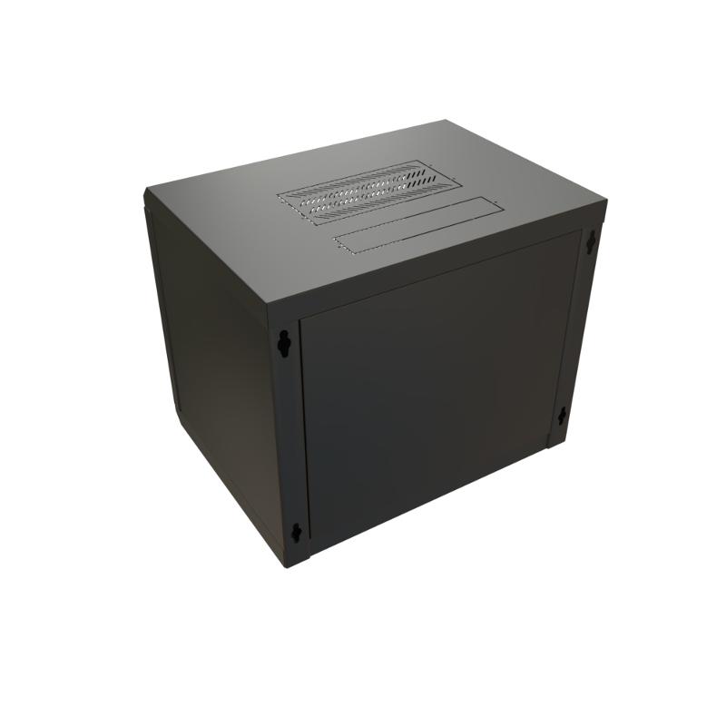 WR-TW-1545-GP-RAL9004 Шкаф настенный 19-дюймовый (19"), 15U, 775x600х450мм, стекл. дв.,, (RAL 9004) (разобранный)
