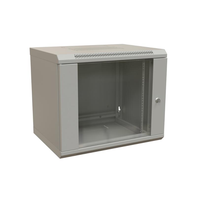 WR-TW-1245-GP-RAL7035 Шкаф настенный 19-дюймовый (19"), 12U, 650x600х450мм, стекл. дв.,, цвет серый (RAL 7035) (разобранный)