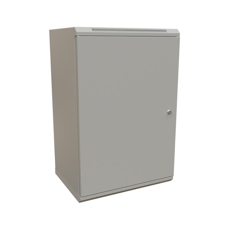 WR-TW-2266-SR-RAL7035 Шкаф настенный 19-дюймовый (19"), 22U, 1086x600х600мм, цельнометал.,дверь с замком, цвет серый (RAL 7035)