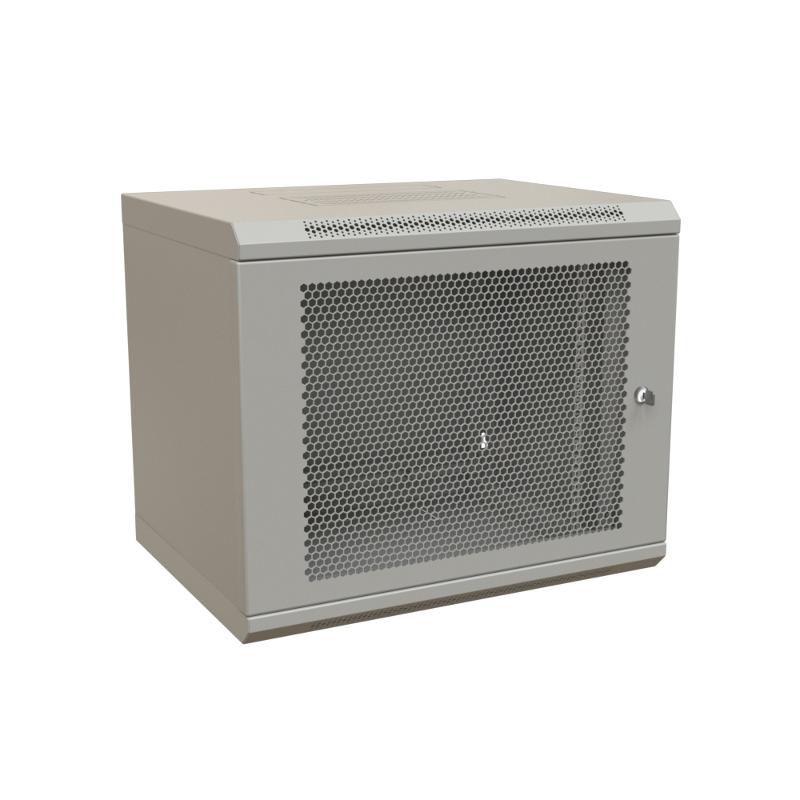 WR-TW-1266-SD-RAL7035 Шкаф настенный 19-дюймовый (19"), 12U, 650x600х600мм, перфор. метал. дверь с замком, цвет серый (RAL 7035)