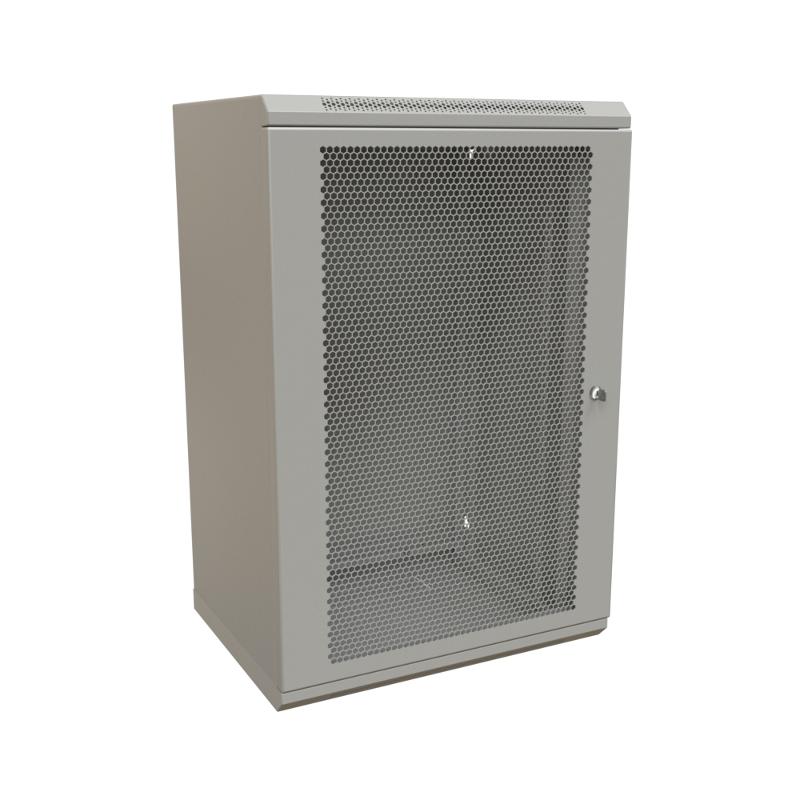 WR-TW-2245-SD-RAL7035 Шкаф настенный 19-дюймовый (19"), 22U, 1086x600х450мм, перфор. метал. дверь с замком, цвет серый (RAL 7035)