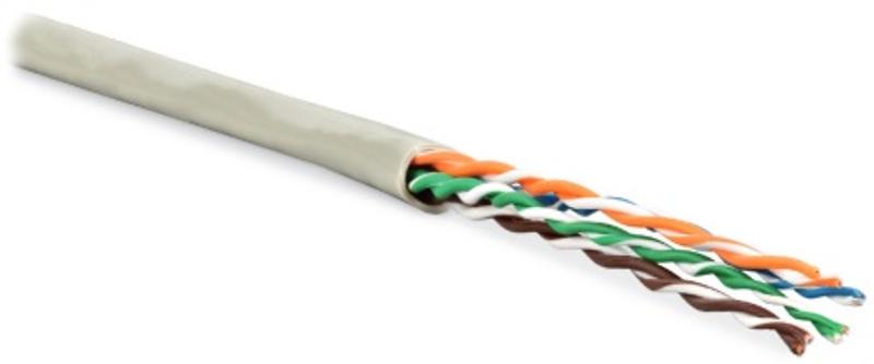 Hyperline UUTP4R-C5E-P24-IN-LSZH-GY-305 (305 м) Кабель витая пара, неэкранированный U/UTP, кат 5e.