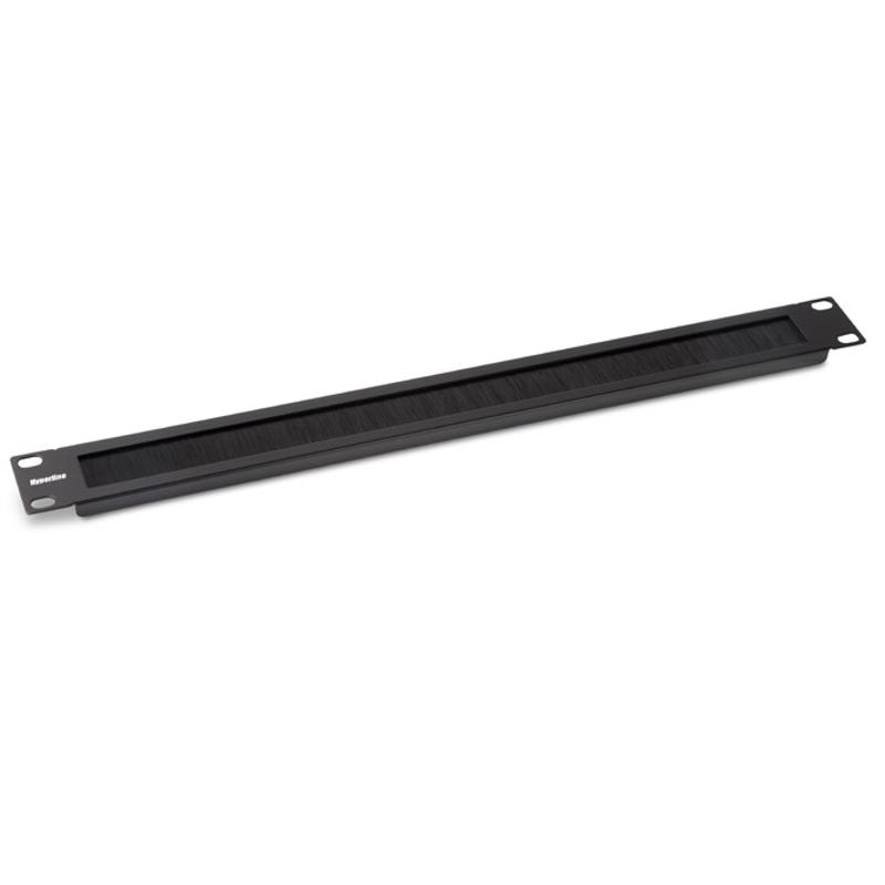 BPB19-1U-RAL9005 Фальш-панель на 1U, с щеточным вводом, цвет черный (RAL 9005)