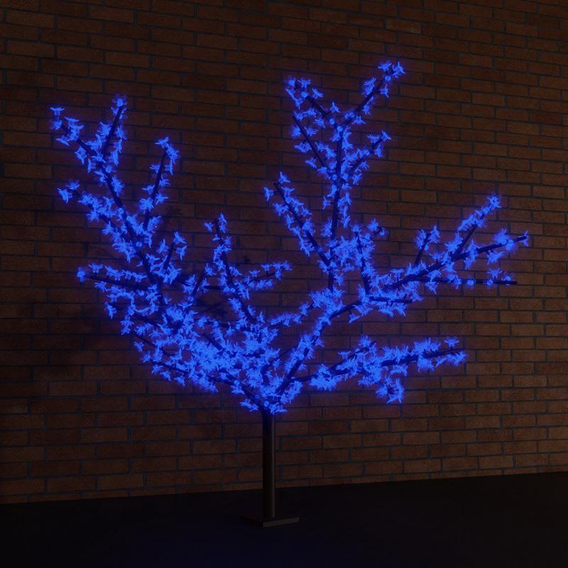 Светодиодное дерево Сакура, высота 1,5 м, диаметр кроны 1,4м, RGB светодиоды, контроллер, IP65, понижающий трансформатор в компл