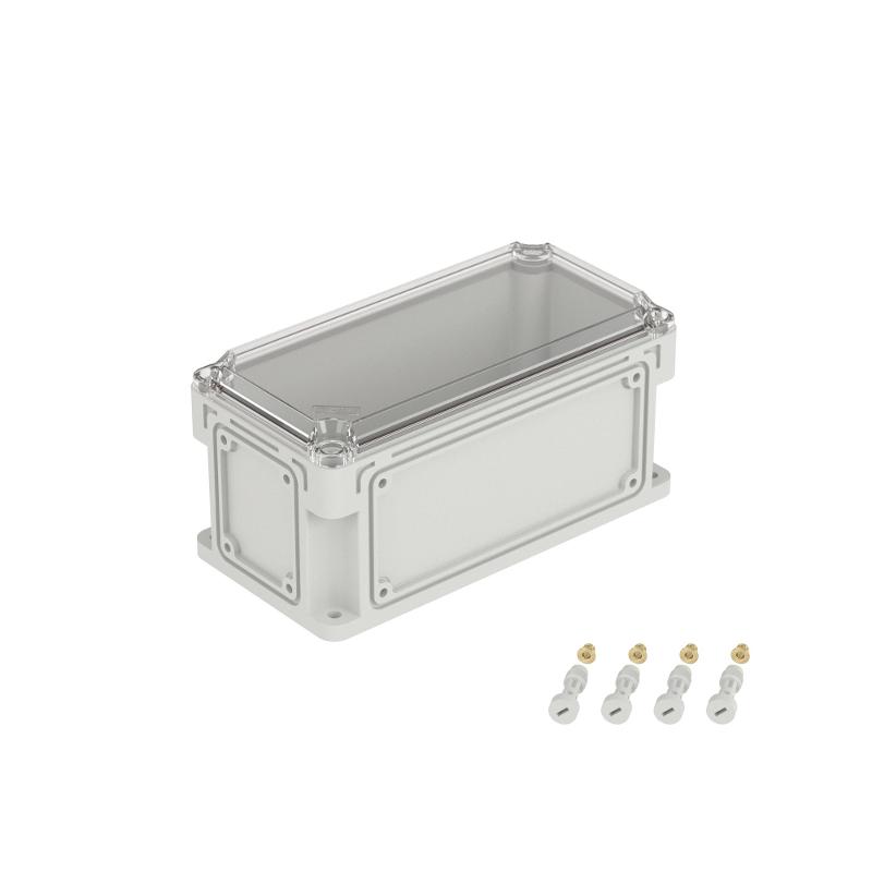 Корпус пластиковый IP67. 300х150х146 (высота крышки 21). глад. стенки. прозрачная крышка