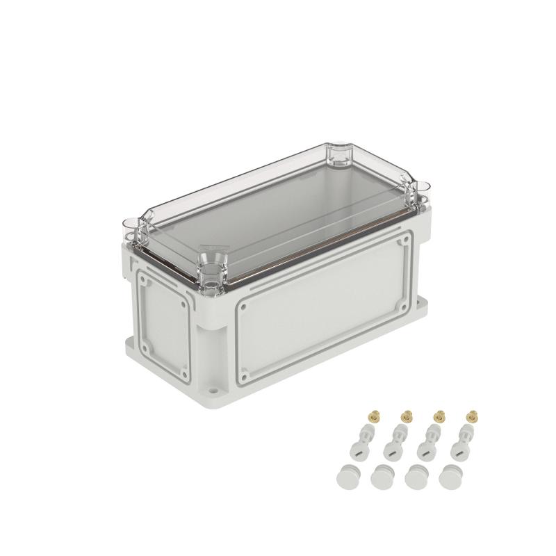 Корпус пластиковый RAM box IP67 300х150х160 мм (высота крышки 35) стенка с выбивными фланцами прозрачная крышка
